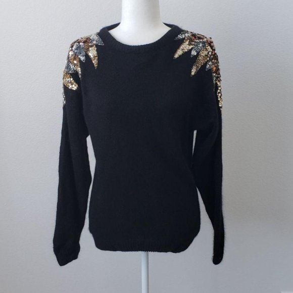 Nilani Sweaters - Vintage Nilani Sweater Sequin Sequin  shoulders em